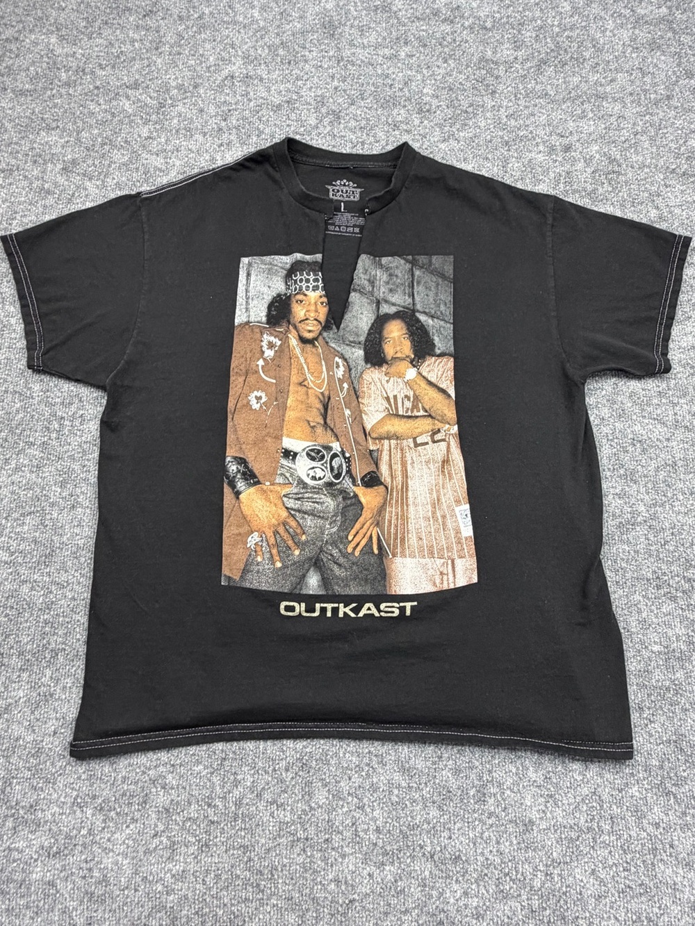 OutKast Andre 3000 Big Boi Photo Graphic Black T Shirt Tee Men's L